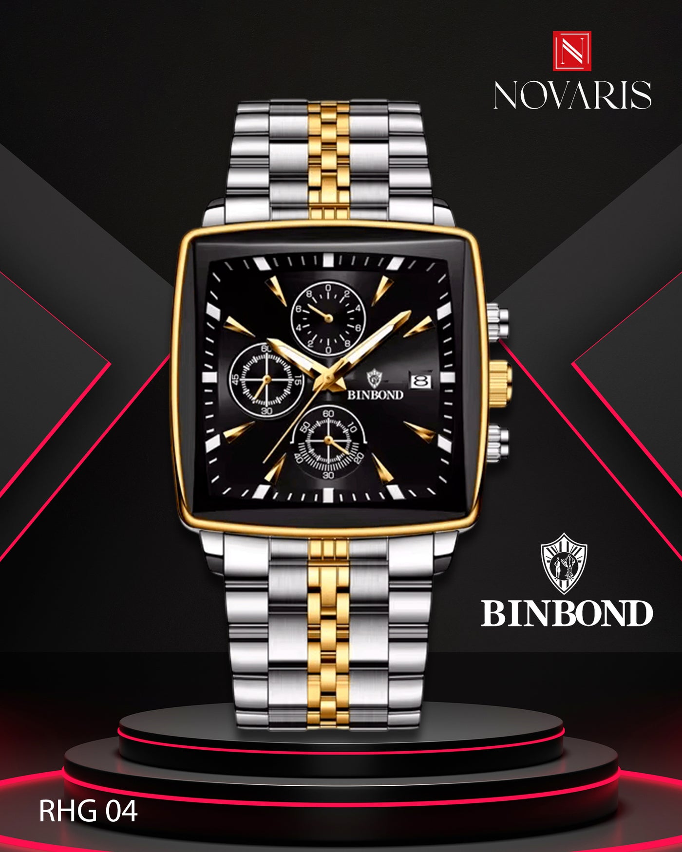 RELOJ HOMBRE SQUARE BINBOND (RHG)
