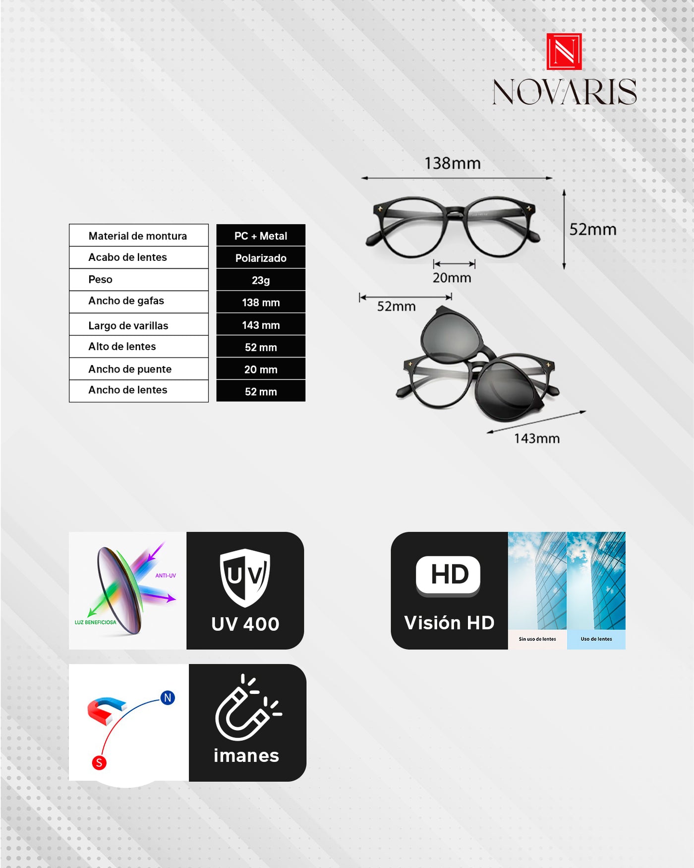 LENTES DAMA CONVERTIBLES EFFIEL (LDS 01)