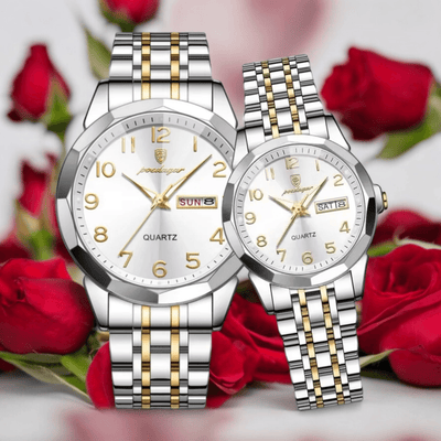 PAREJA RELOJ SILVER/BLANCO PODEGAR (INCLUYE 2 RELOJES) - NOVARIS