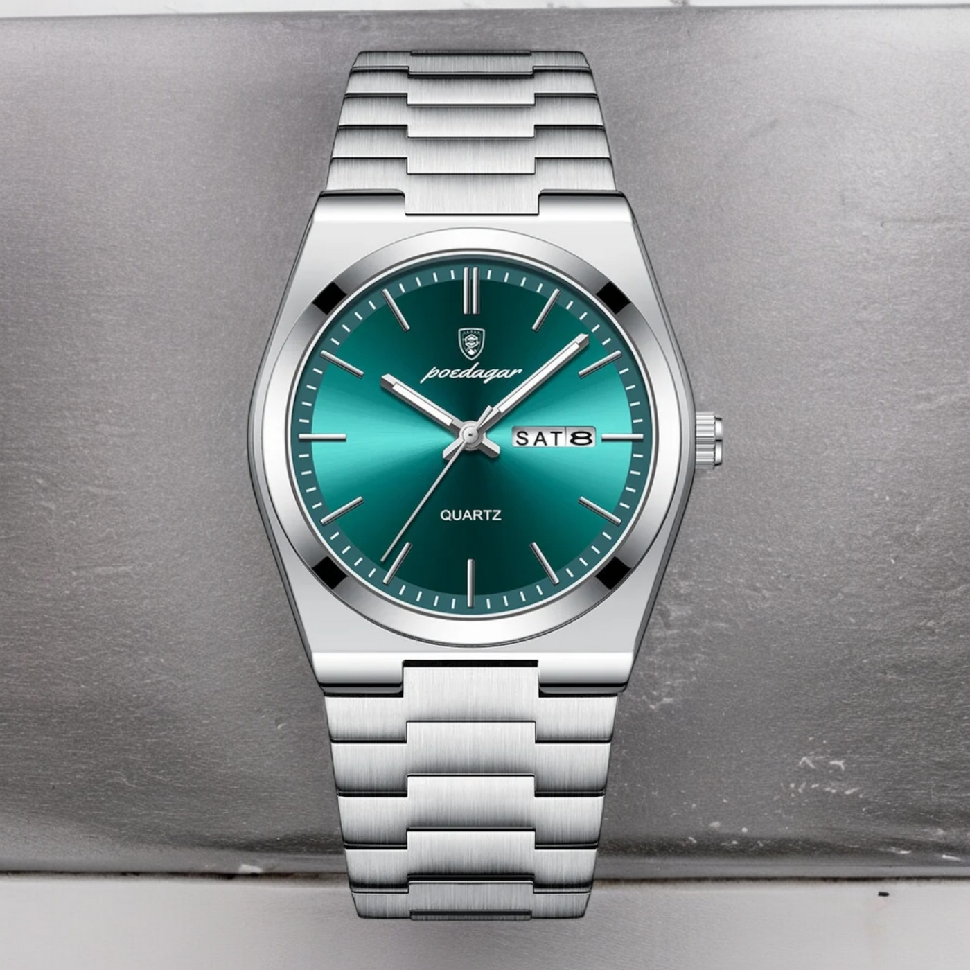 RELOJ HOMBRE SILVER/VERDE JADE PODEGAR