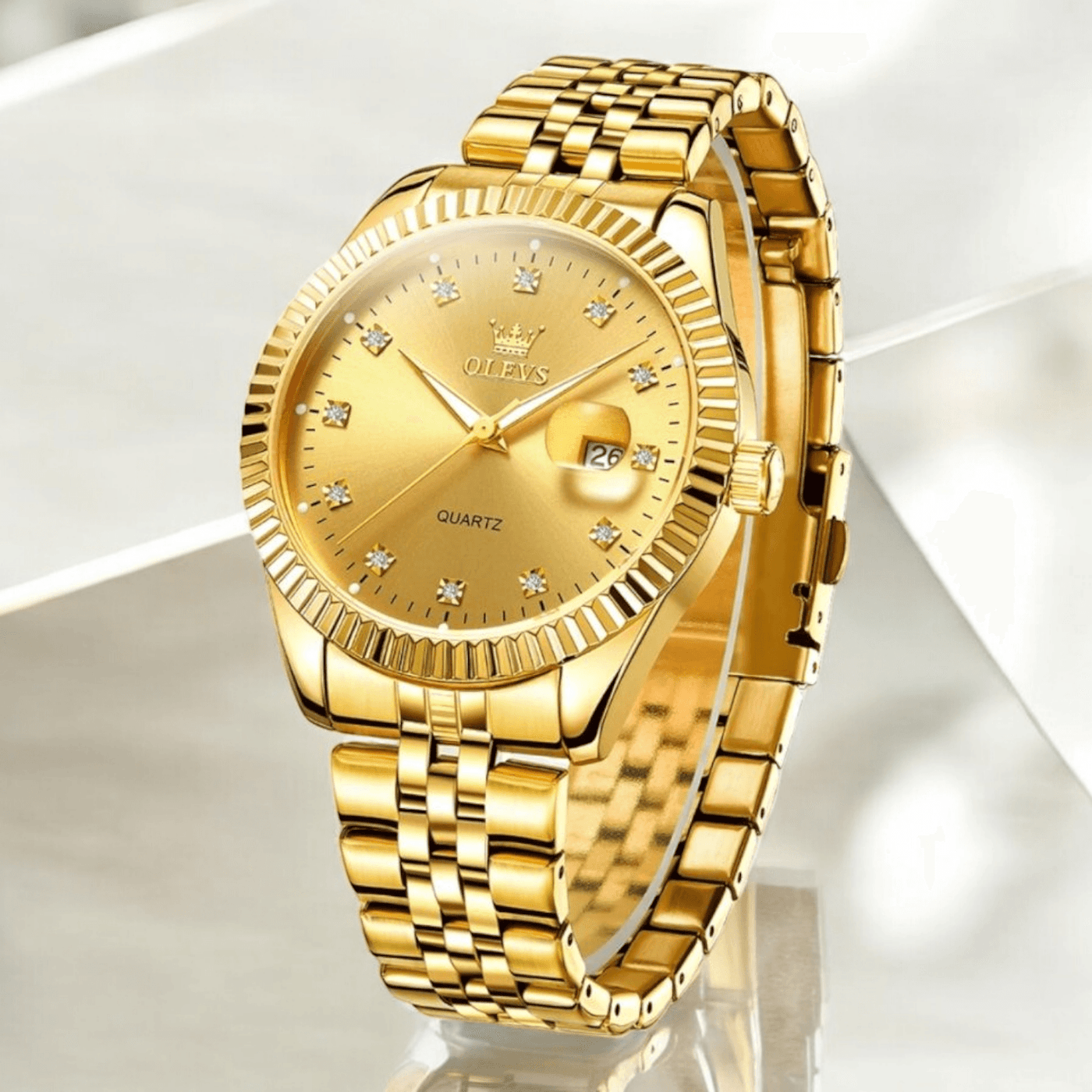 RELOJ HOMBRE DORADO OLEVS - NOVARIS