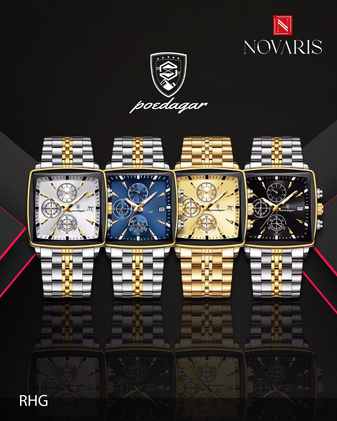 RELOJ HOMBRE SQUARE POEDAGAR (RHG)