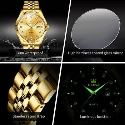 RELOJ HOMBRE DORADO OLEVS - NOVARIS