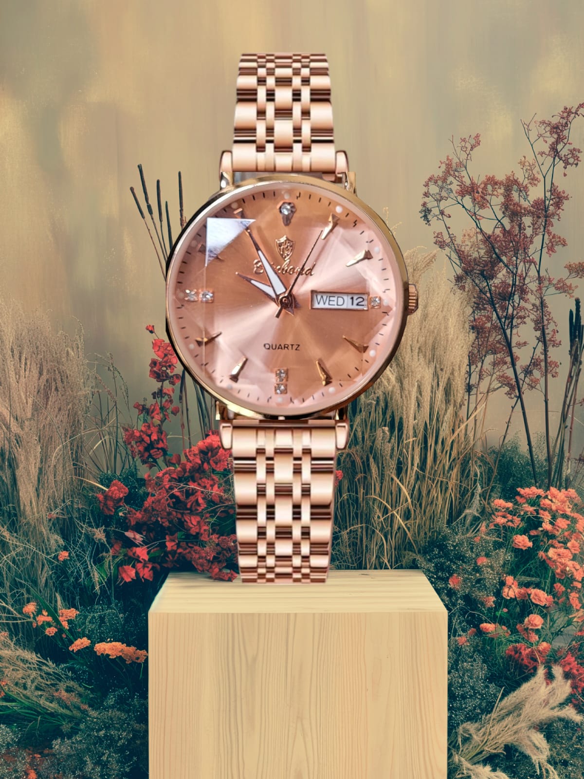 RELOJ DORADO ROSA DAMA BINBOND